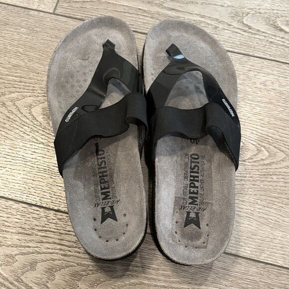 Mephisto Sandals Women's Helen Thong Black size 40 /10 US Slides - Picture 4 of 6